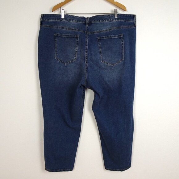 Jessica Simpson Slim Straight Jeans Plus Size 24W Blue Denim Distressed - Picture 4 of 8